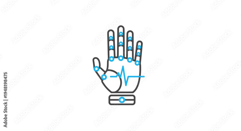 Fototapeta premium Hand with Heartbeat Line Medical Symbol.