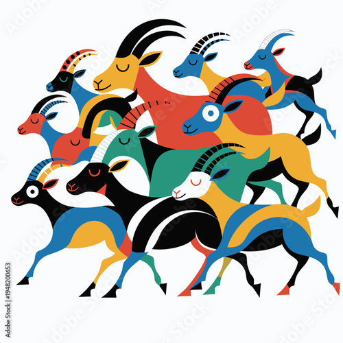 set of funny animals