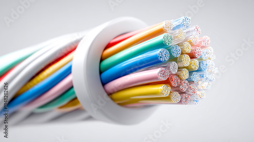 Illustration of a fiber optic cable with different colors