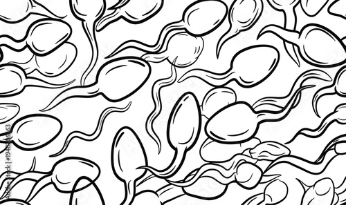 Abstract seamless pattern with man sperm art design