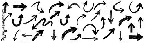 Arrows set of black icons. different arrow signs, black arrows icons. Arrow big black set. Vector illustration