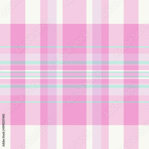 Bag vector textile tartan, sketch fabric check background. 1970s texture pattern seamless plaid in pink and white colors.