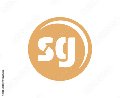SG sport emblem or team logotype. Ball logo with a combination of Initial letter S and G for balls shop, sports company, training, club badge.