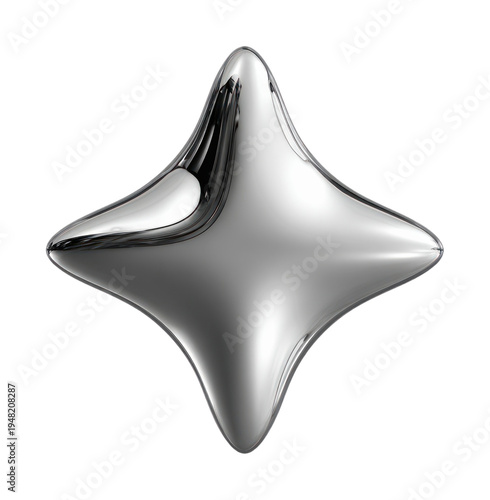 PNG Futuristic metallic star shape