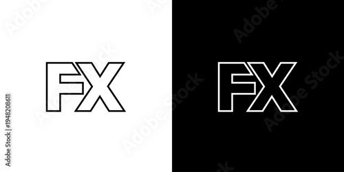 Letter F and X, FX logo design template. Minimal monogram initia