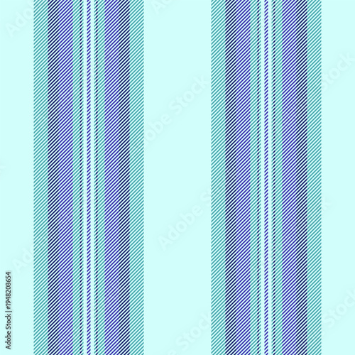 Seco vertical vector pattern, print lines background fabric. H0s texture stripe seamless textile in light and cyan colors.