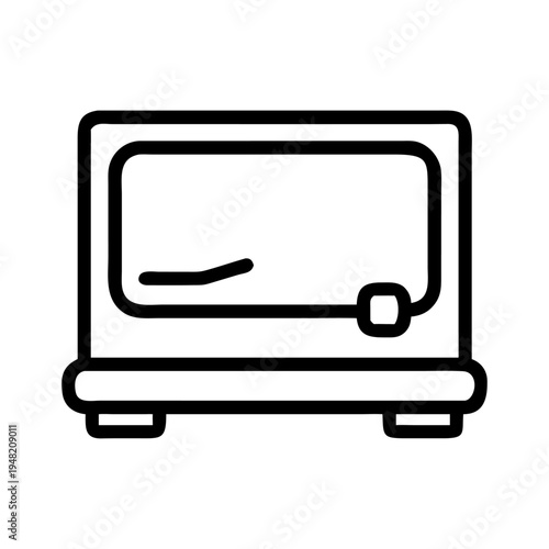 Vector microwave icon, black line illustration