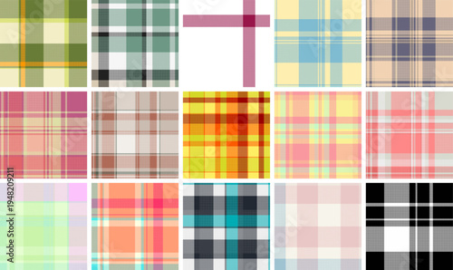 Plaid collection for aprons. Perfect for kitchen decor and DIY crafts. Seamless vectors keep edges aligned.