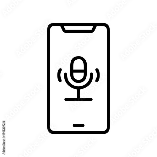 Vector smartphone voice assistant icon
