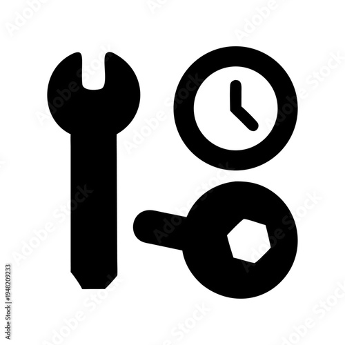 Set of 3 black industrial icons vector