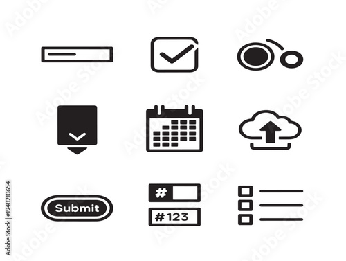 Versatile form builder icon set for stunning data entry projects