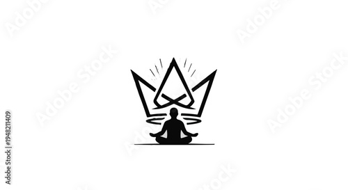 yoga meditation logo with geometric triangle