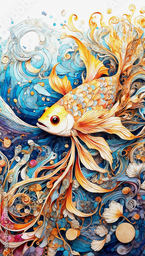 abstract background with a fish