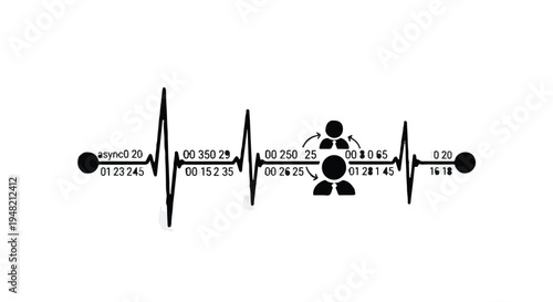 ecg heartbeat line graph with people analytics data