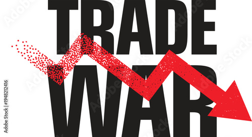 world economy decline trade war concept background