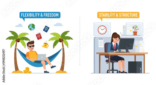 Flexibility and Freedom versus Stability and Structure in Work
