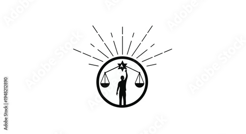 justice law and order symbol with scales