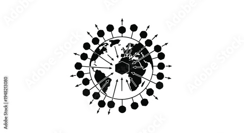 global network connections earth map
