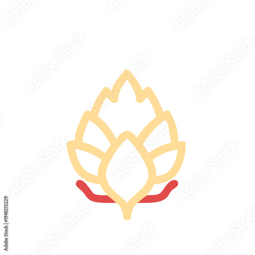 Hop cone icon vector