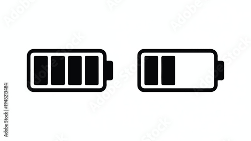 Battery level icons showing full and partial charge