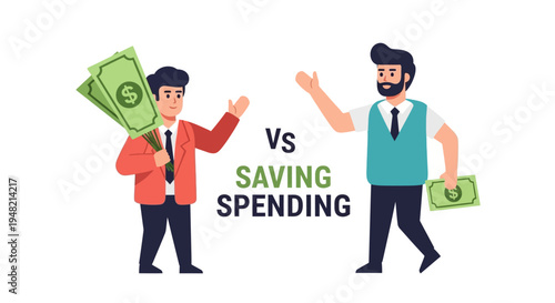 Financial Choices Illustrated Understanding the Dynamics of Saving Versus Spending for Personal Wealth Growth and Future Security