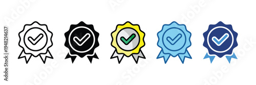 Checkmark Badge  Icon Set Multiple Style Collection