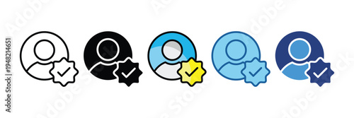 Verified Account  Icon Set Multiple Style Collection