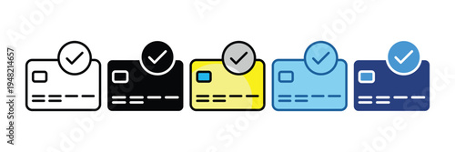 Payment Verified  Icon Set Multiple Style Collection