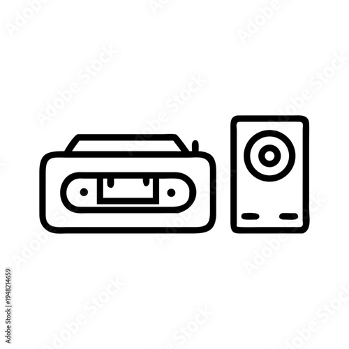 Vector illustration of a cassette player and MP3 player
