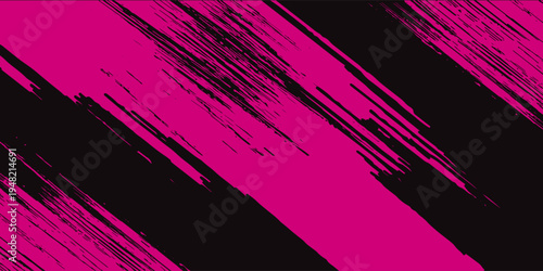 Sporty abstract stripes car sticker, black and pink color combination, grunge pattern, motorsport racing design, Modern.