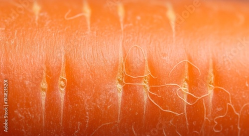 Close-up Macro Texture of a Fresh Orange Carrot Surface.