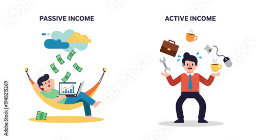 Illustrating the Clear Distinction Between Passive Income and Active Work Demands