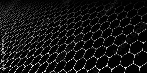 Black background. Dark hexagon carbon fiber texture. Navy blue honeycomb metal texture steel background. Web design template vector illustration EPS 10.