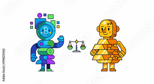 Bitcoin vs Gold A Visual Comparison of Digital Currency and Precious Metal Value