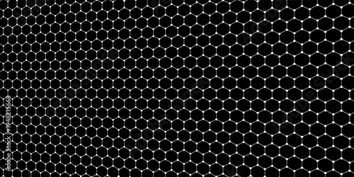 Black background. Dark hexagon carbon fiber texture. Navy blue honeycomb metal texture steel background. Web design template vector illustration EPS 10.