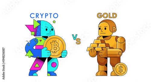 Digital Currency Versus Precious Metal A Visual Comparison of Crypto and Gold Investments