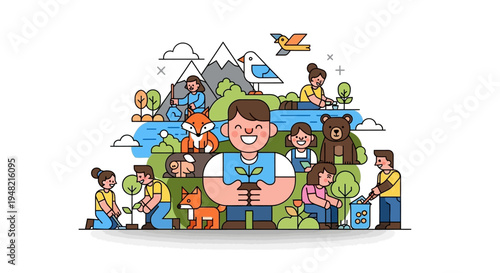 Nurturing Nature A Diverse Community Cultivating a Sustainable Future Together