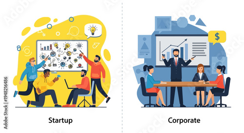 Startup Versus Corporate A Comparative Illustration of Business Models and Workplace Dynamics