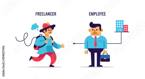 Freelancer vs Employee A Visual Comparison of Two Work Styles