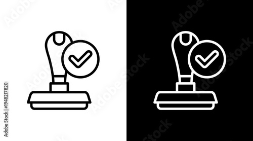 Approval Mark  White Icon Set Design