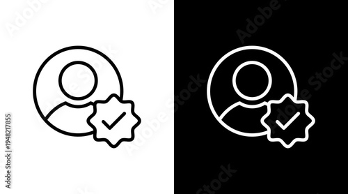 Verified Account  White Icon Set Design
