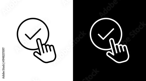 Confirm Button  White Icon Set Design