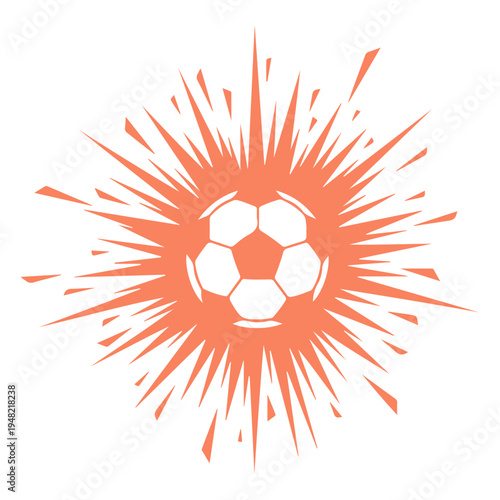 Creative Soccer Ball Logo Vector, Modern Football Icon Design for Sport Brand. Soccer Stadium Vector, Dynamic Soccer Player Kick Silhouette Vector, Sports Logo Design, Modern Football Logo Design Vect