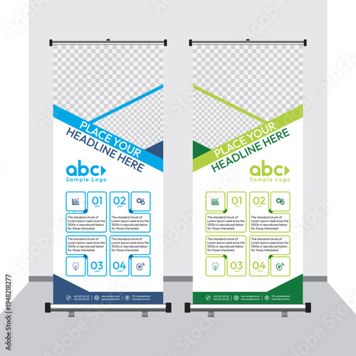 Roll up banner for healthcare information display in clinics and medical centres
