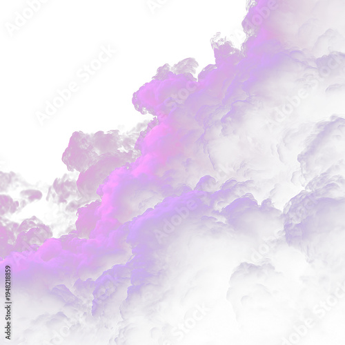 Fotografija Cloud formation with purple highlights on a transparent background, showcasing a