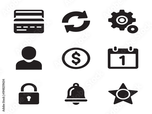 Dynamic subscription icon set for beautiful recurring billing and plan visuals