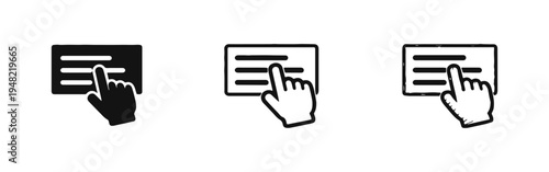 Εκτύπωση καμβά Hand tapping on screen or document icon set