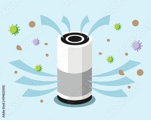 vector illustration of an air purifier