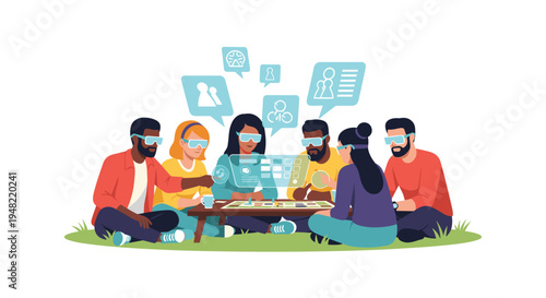 Diverse group of people sitting together.