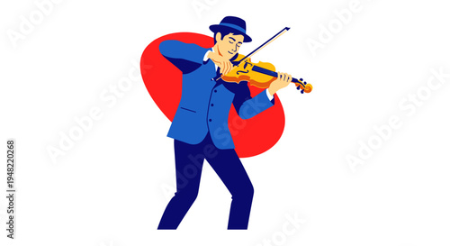 Man playing a violin solo instrument.